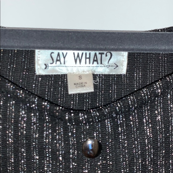 Say What? Off shoulder, sparkly Midi Dress, Sz Sm - Picture 5 of 9